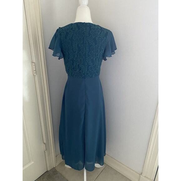 NWT JJ's House A-line Scoop Ink Blue Chiffon Bridesmaid Dress Small - Picture 12 of 16